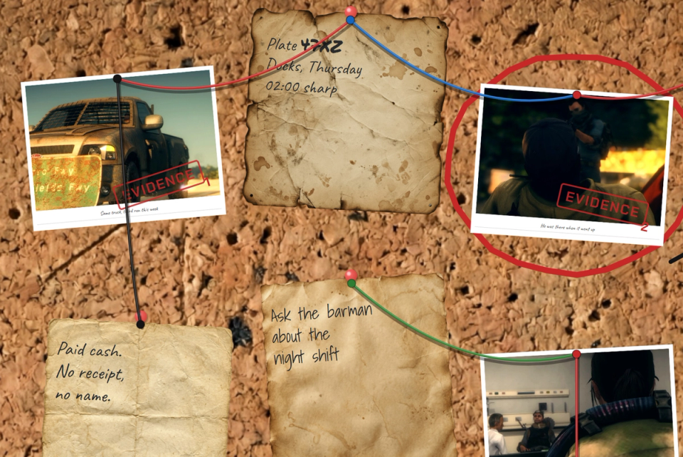 Red String Between Notes