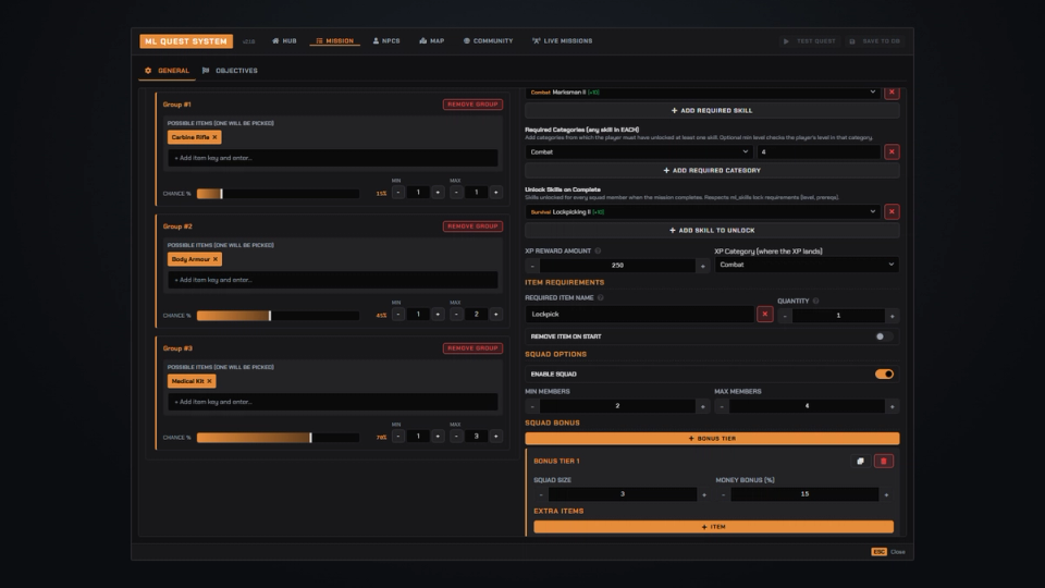 Skill-Gated Missions and XP Rewards