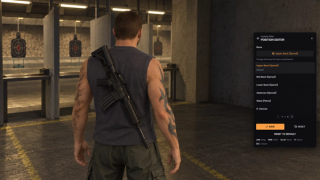 The personal editor bone picker showing upper-back, torso and shoulder choices with the default marked. Native browser UI over an illustrative GTA range scene.