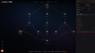 Editing a node in game: id, name, cost, bonus, group, free-unlock flag and collapsible panels for media, appearance, prerequisites, jobs, rewards and triggers