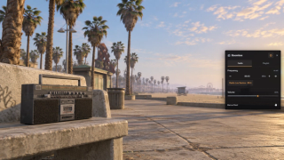 Native boombox tuner with Radio Los Santos preset, frequency, owner and volume; battery is disabled in current configuration.