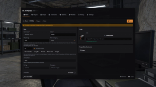 Native Pistol editor with actual stock weight, ammunition and durability