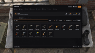 Native weapon catalog using source-backed Pistol definitions