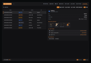 Drop history with crate contents and who took what