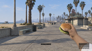 Native held Burger actions: Eat, Offer and Put away