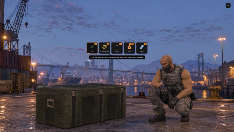 Hold to claim loot