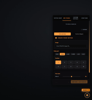Tattoos | Custom Tattoos, 3D Preview & Admin Panel