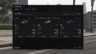 Fleet card view — three complete visible vehicle cards, live filters and persisted, claimed and in-use totals