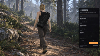 Admin configuration step three: upper-back attachment selected from named bones. Native browser UI over an illustrative GTA hiking scene; game-side markers are not shown.