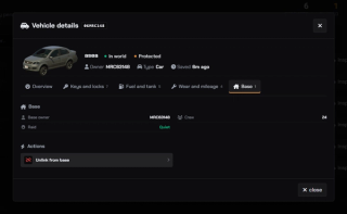 Base integration — linked owner, crew identifier and raid status with the native unlink action