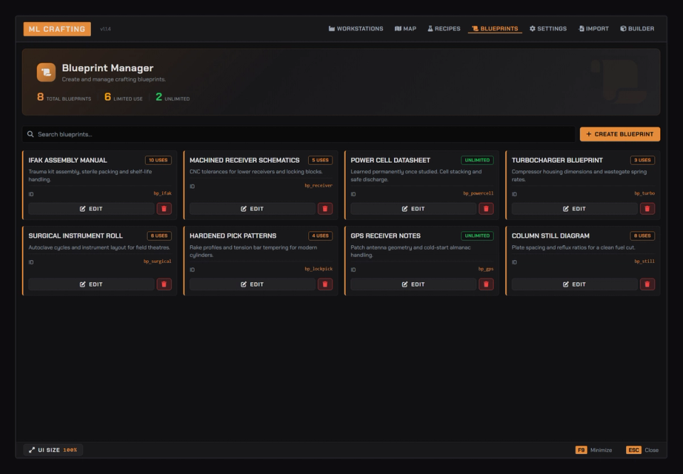 Dual Blueprint System