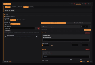 Camp loot: money and item rewards delivered directly or through lootable crates, with a key requirement and chance-based loot tables
