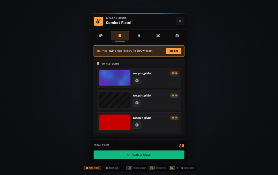 Per-Weapon Skin Library