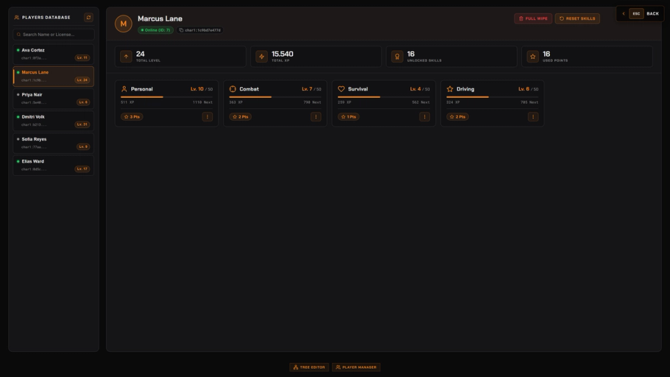 Optional Player Respec