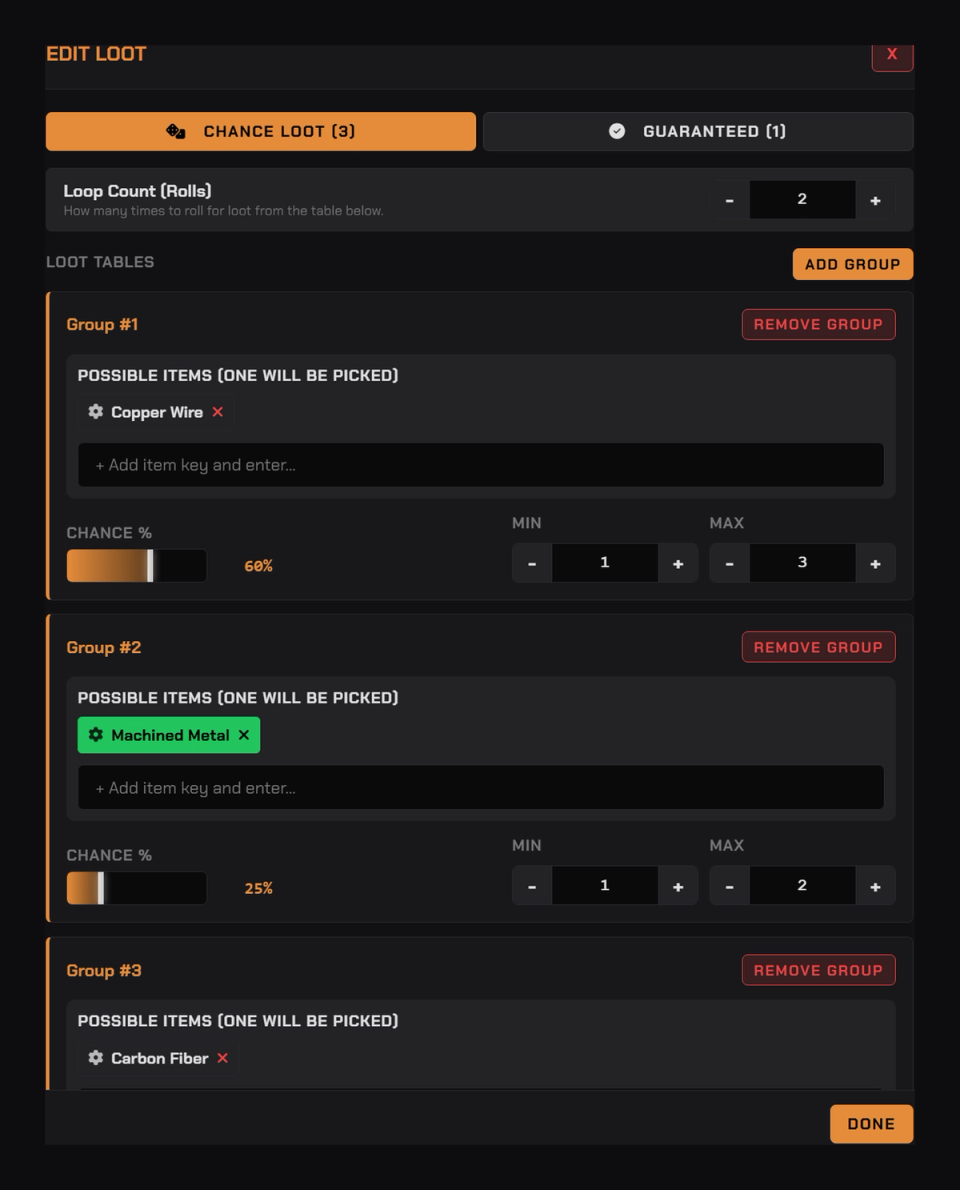 Flexible Loot Tables