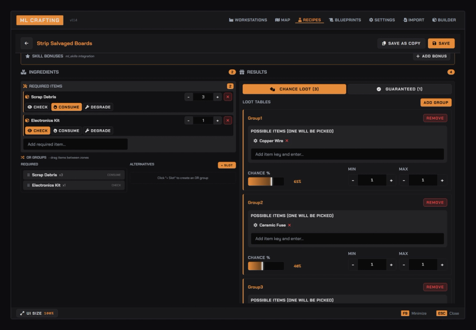 Dynamic Outputs and Result Data