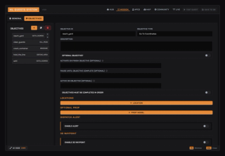 Objective chain editor: activate on finish, pause until complete, sequential ordering, locations, dispatch alert and 3D waypoint