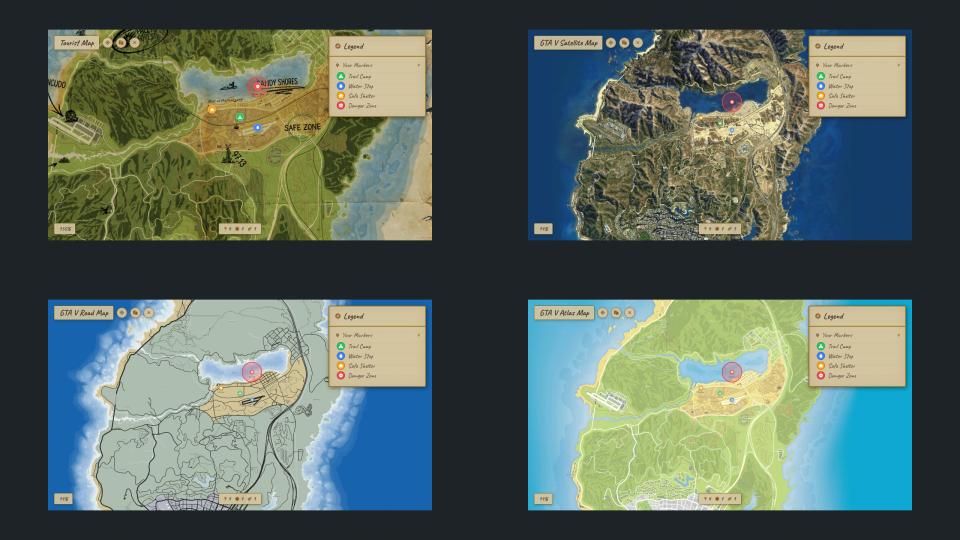 Four map designs