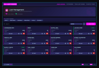 The same panel in the Cyberpunk theme, one of the built-in colour themes
