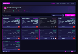 The admin panel in the Cyberpunk theme, one of the built-in colour themes