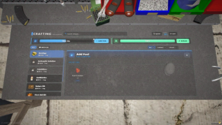 In-world workbench menu — the Add Fuel panel, where fuel items are consumed to power the station and extend its crafting time