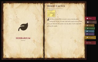 The Herbarium: plants unlocked from world props, written up with their use, habitat and rarity