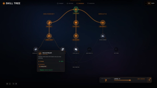 Hovering a node shows what it does, what it costs, the bonus it grants, its reward and the skill it needs first