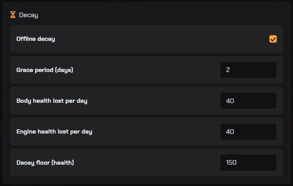 Optional Offline Decay