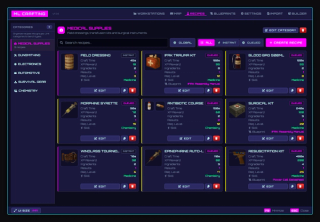 The same admin panel in the Cyberpunk theme, one of the built-in colour themes