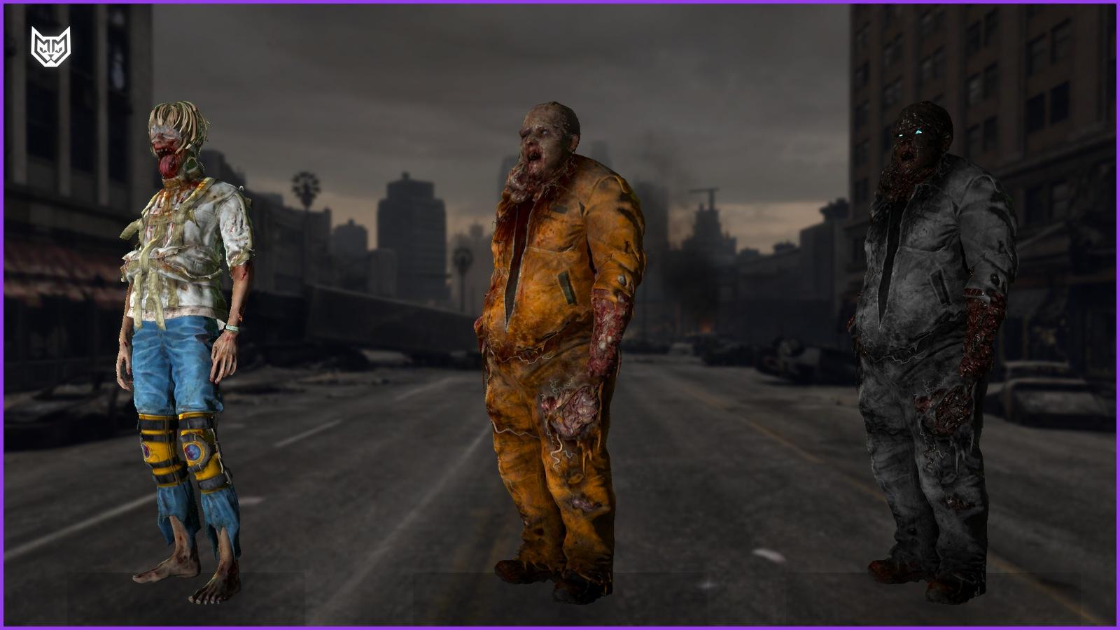 Asylum, Bloater, Bloater Burnt zombie peds for FiveM