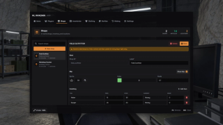 Native shop editor using an illustrative Field Outfitter inventory and location