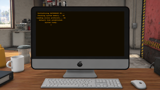 Terminal boot sequence with configurable startup lines.