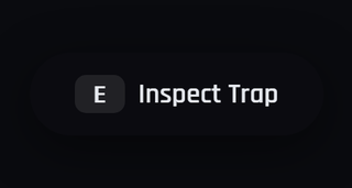 The prompt shown when you walk up to a trap, if you use keypress interaction instead of a target