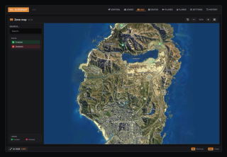 Drop zones drawn on the map