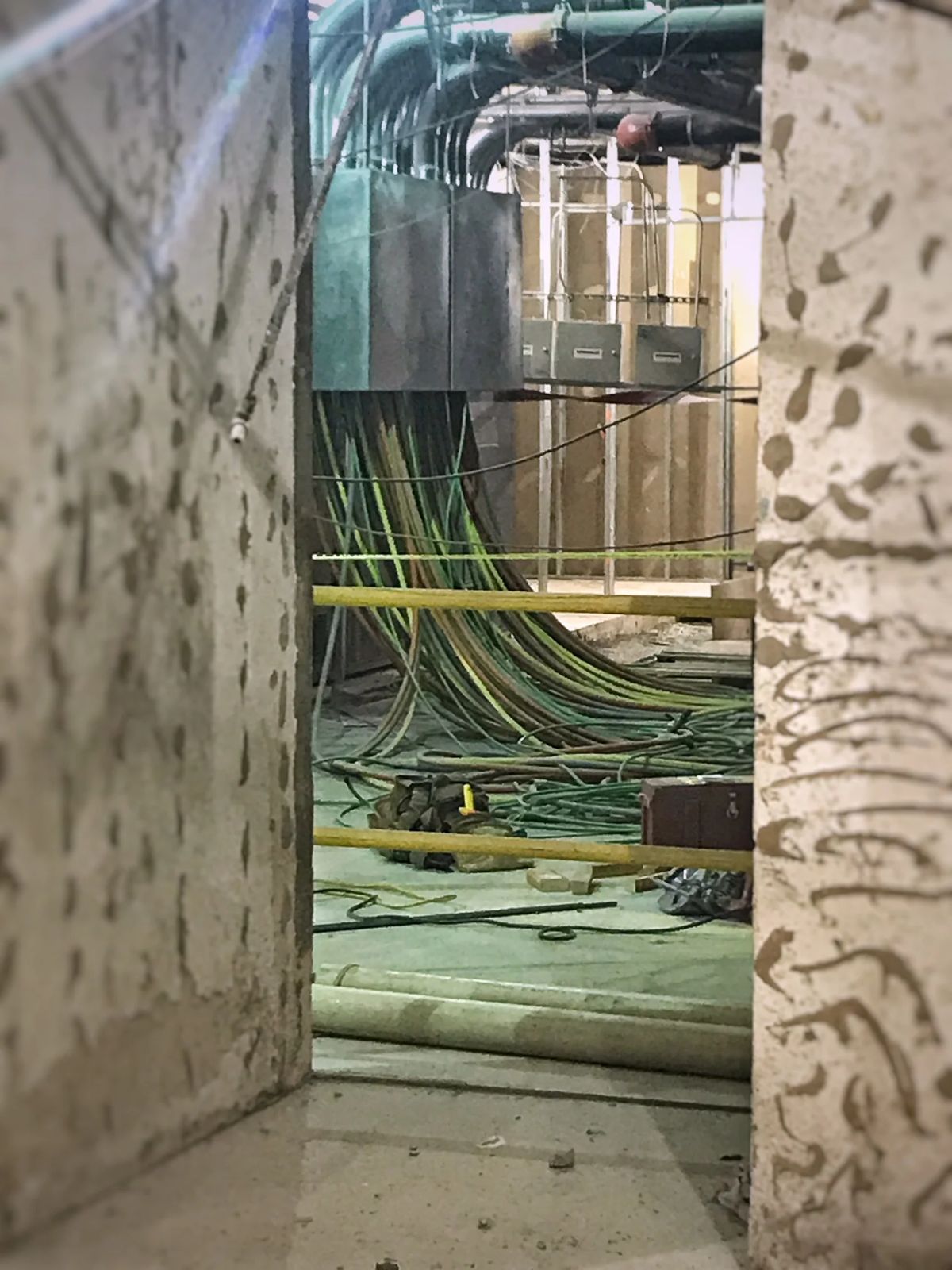 Miles of wire and cable has to be re-routed into...