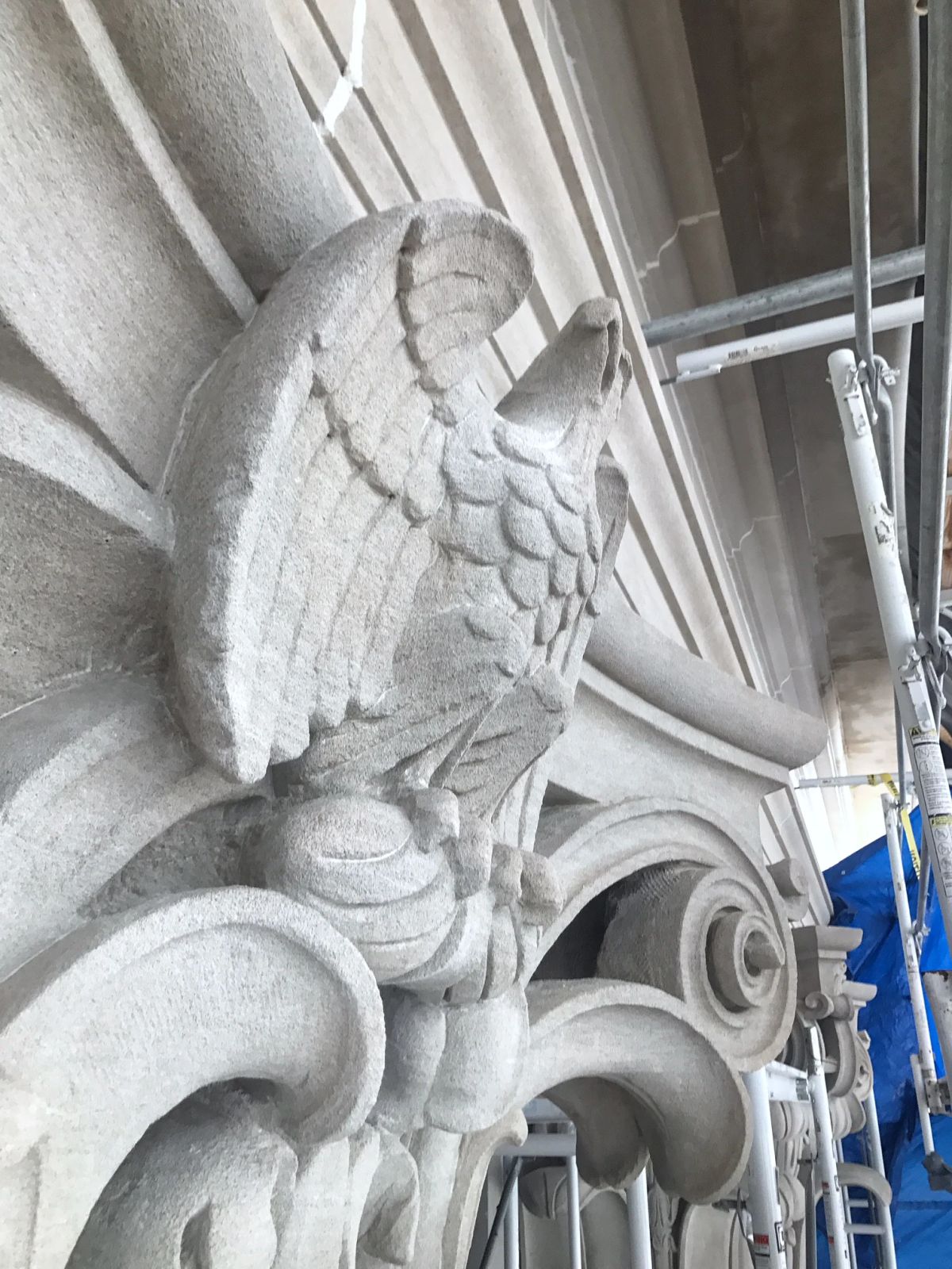 Wouldn't be a government building without some bald eagles. This one is about 3 ft tall.