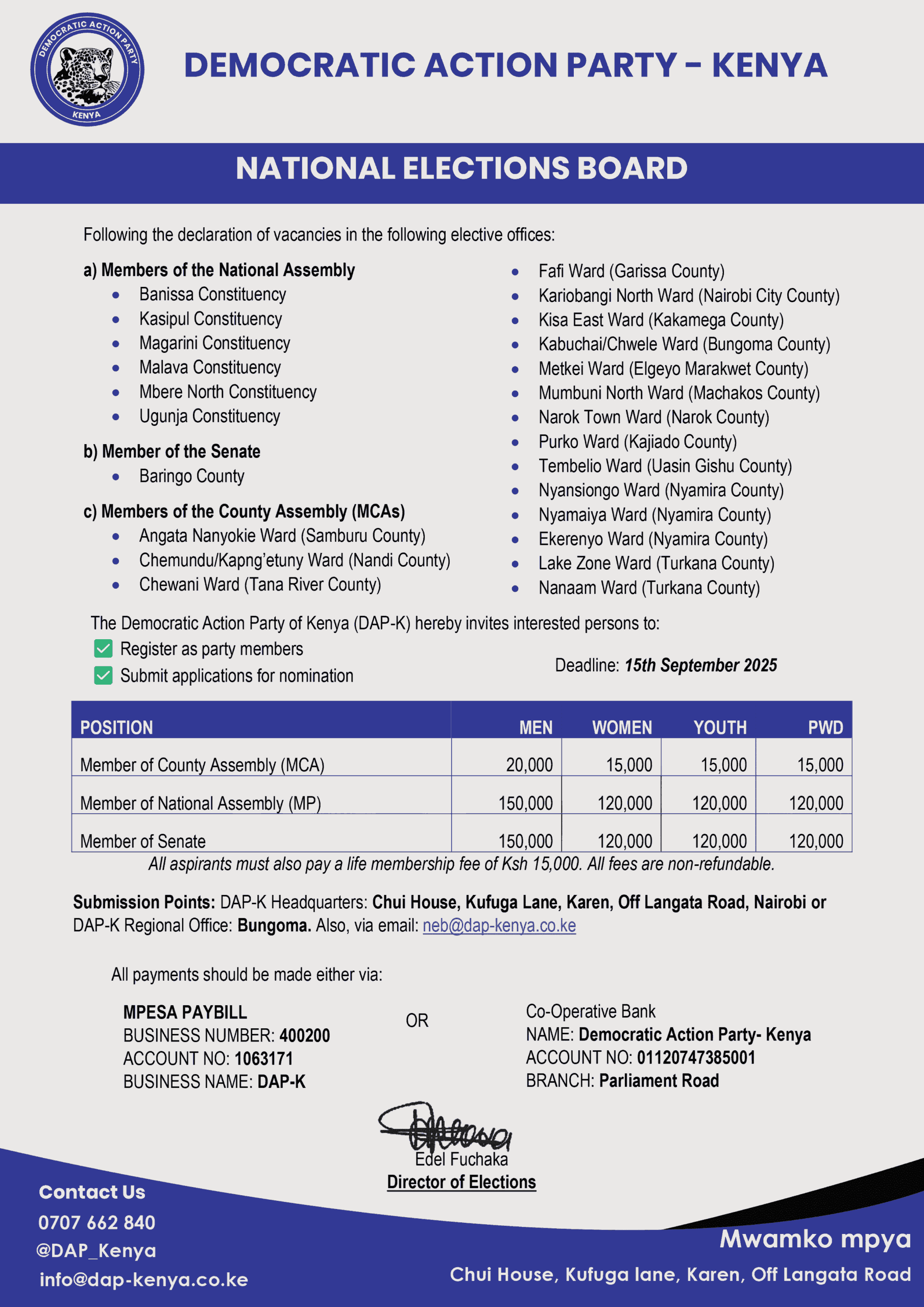 Step Into Leadership: DAP-K Invites You to Apply for Vacant Seats