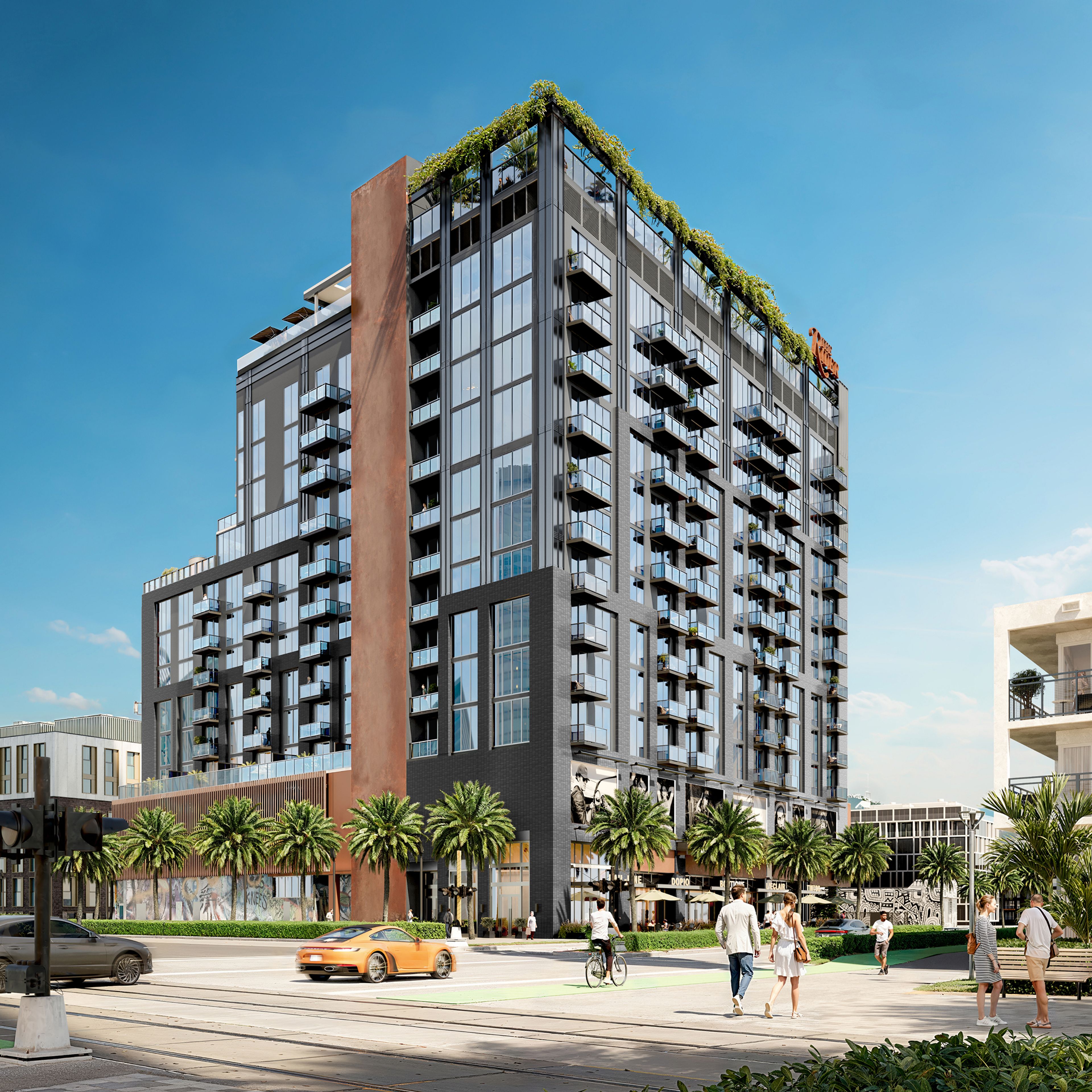 The Rider Residences, northeast elevation in daylight
