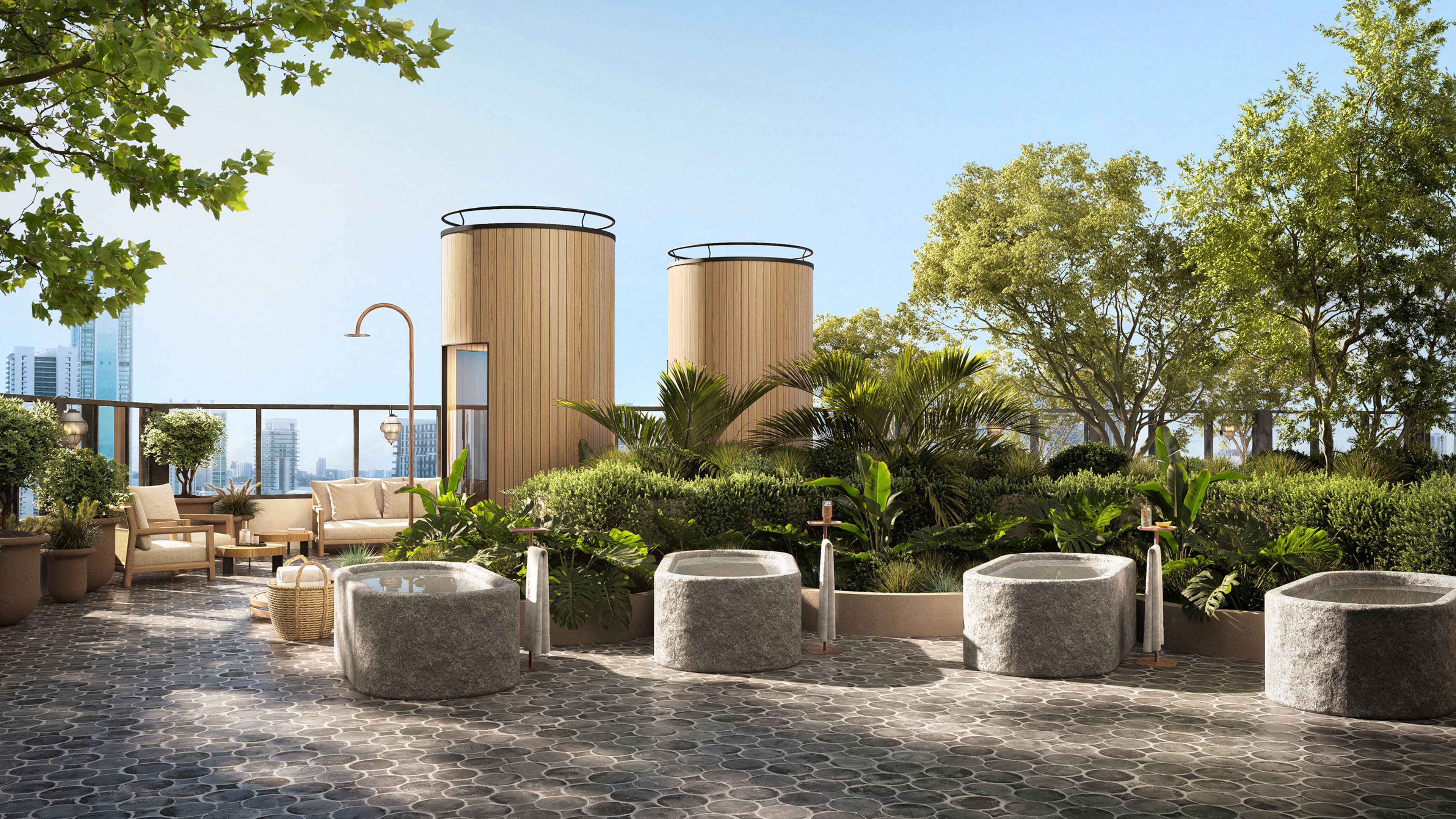 Recovery terrace at The Rider Residences