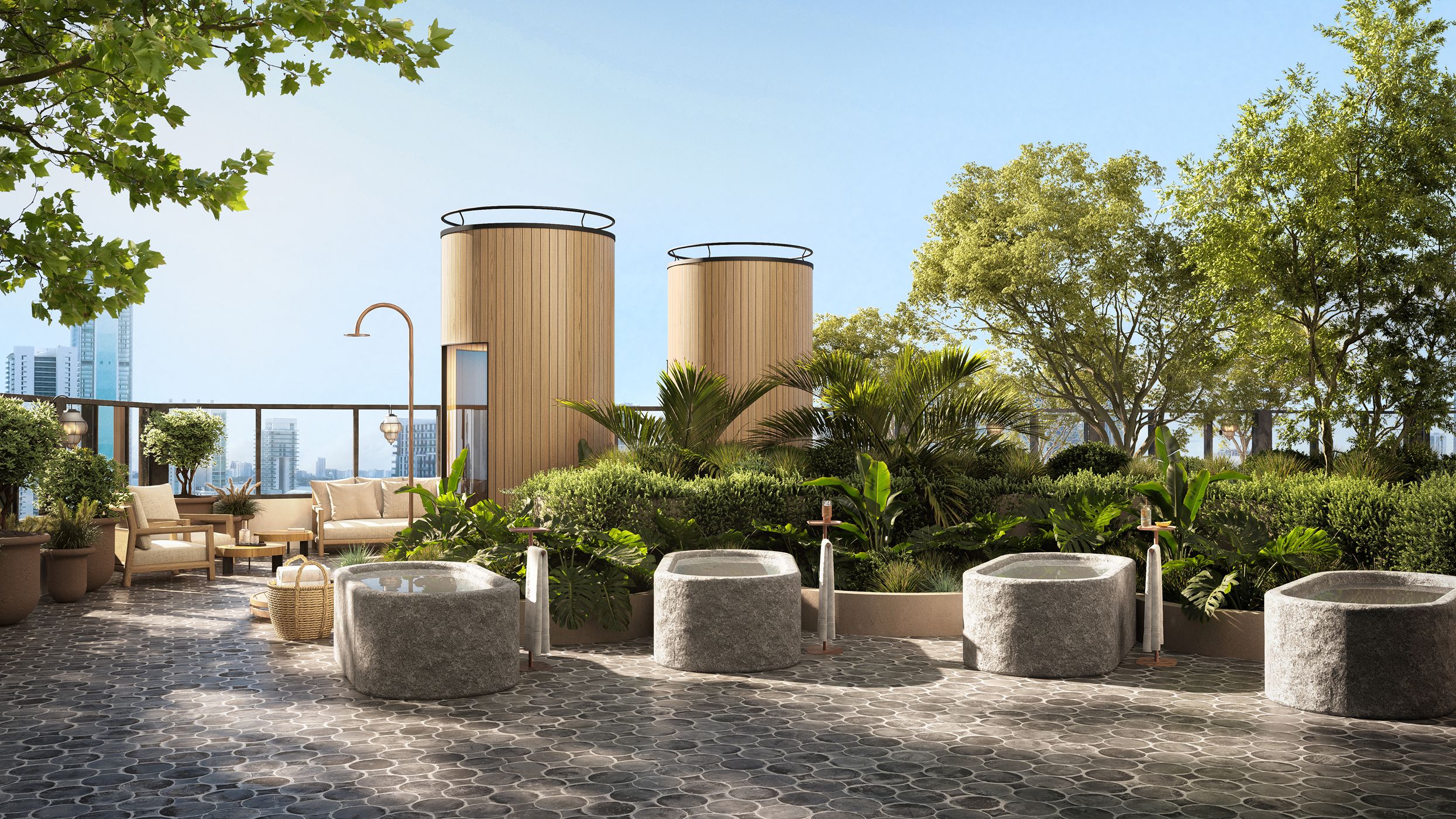 Recovery terrace at The Rider Residences