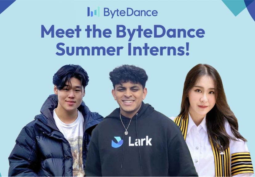 The faces of three ByteDance Summer Interns.