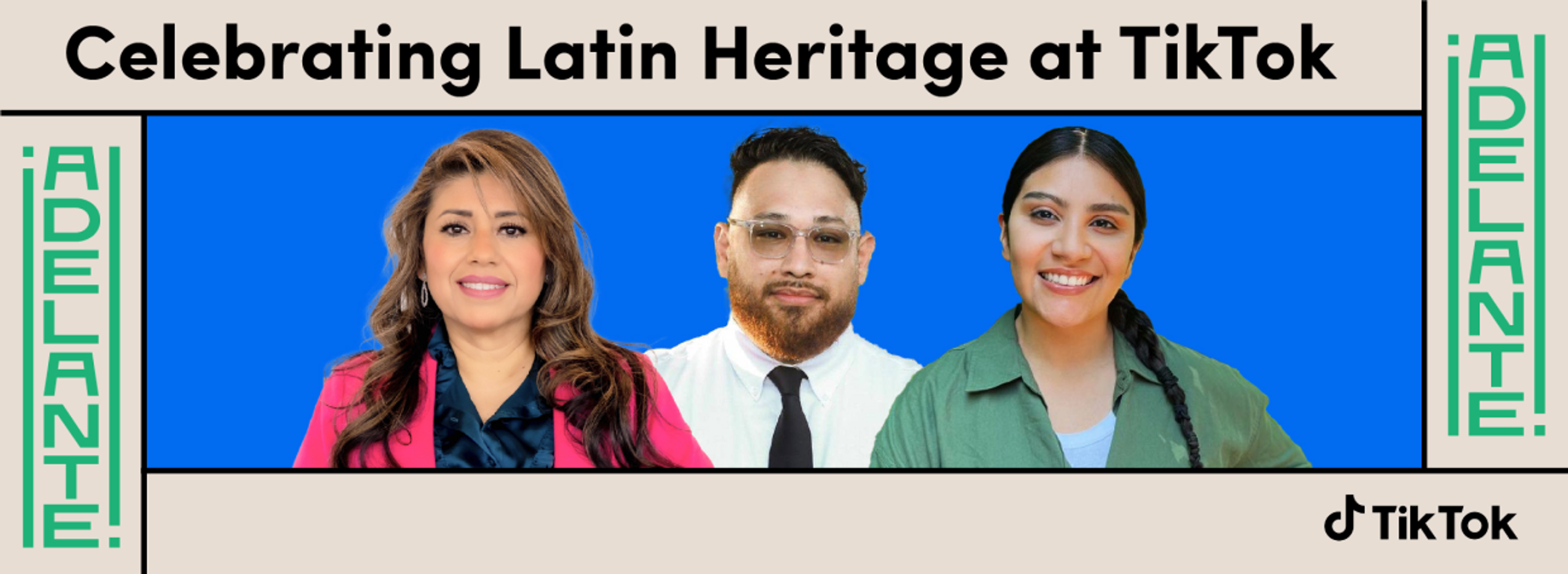  Headshots of three Latino TikTok employees as they celebrate Latin Heritage at TikTok.