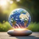 Earth on a river rock