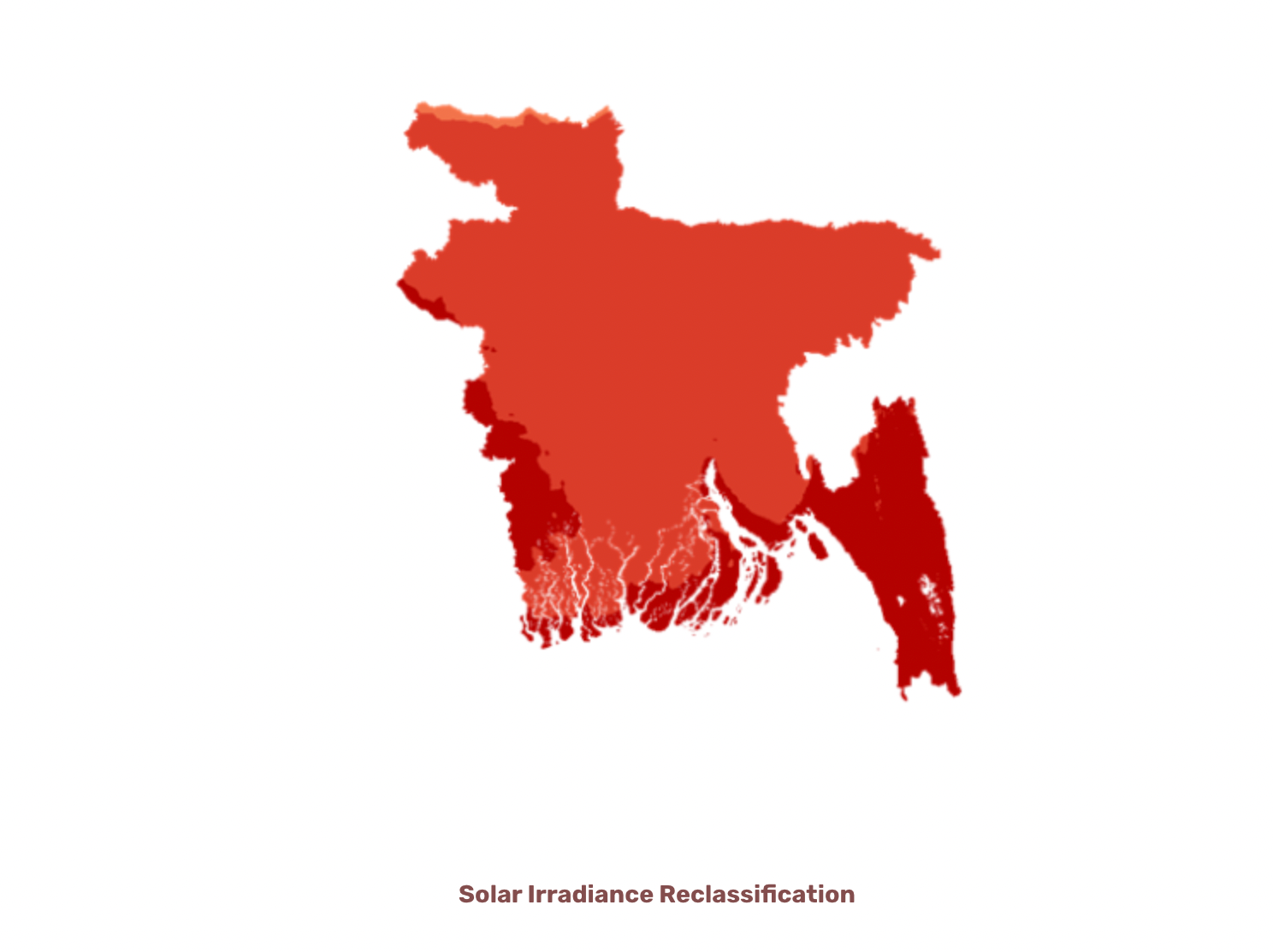 Figure 3: Solar irradiance suitability reclassification