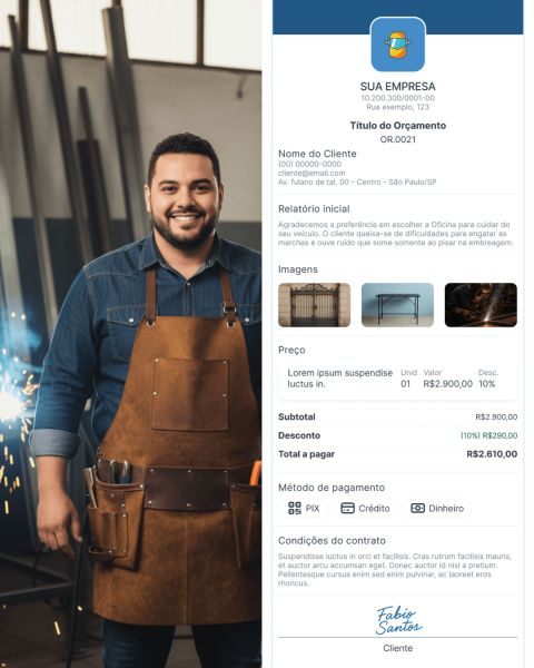 Exemplo de orçamento para serralheiro profissional