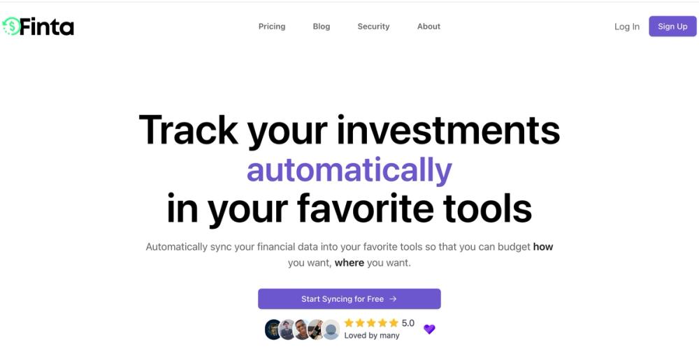 finta track your investments in your favorite tools.