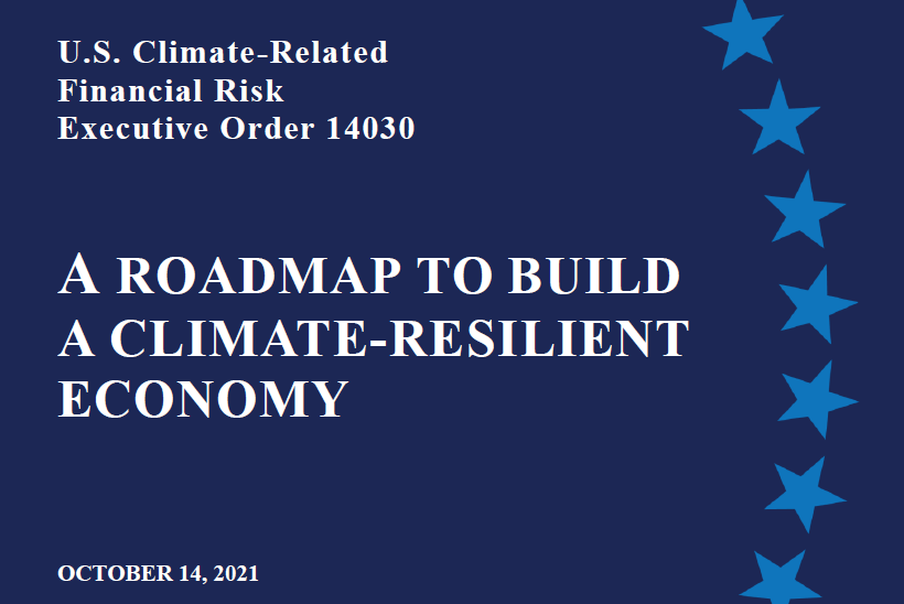 Risk - Biden executive order 14030 on addressing US financial risks due to climate change