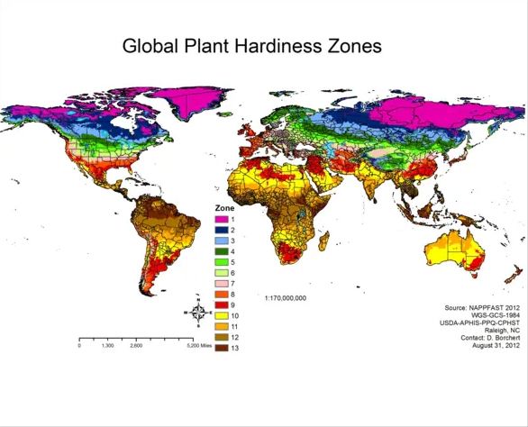 Heat - Global Native Plant Hardiness Zones