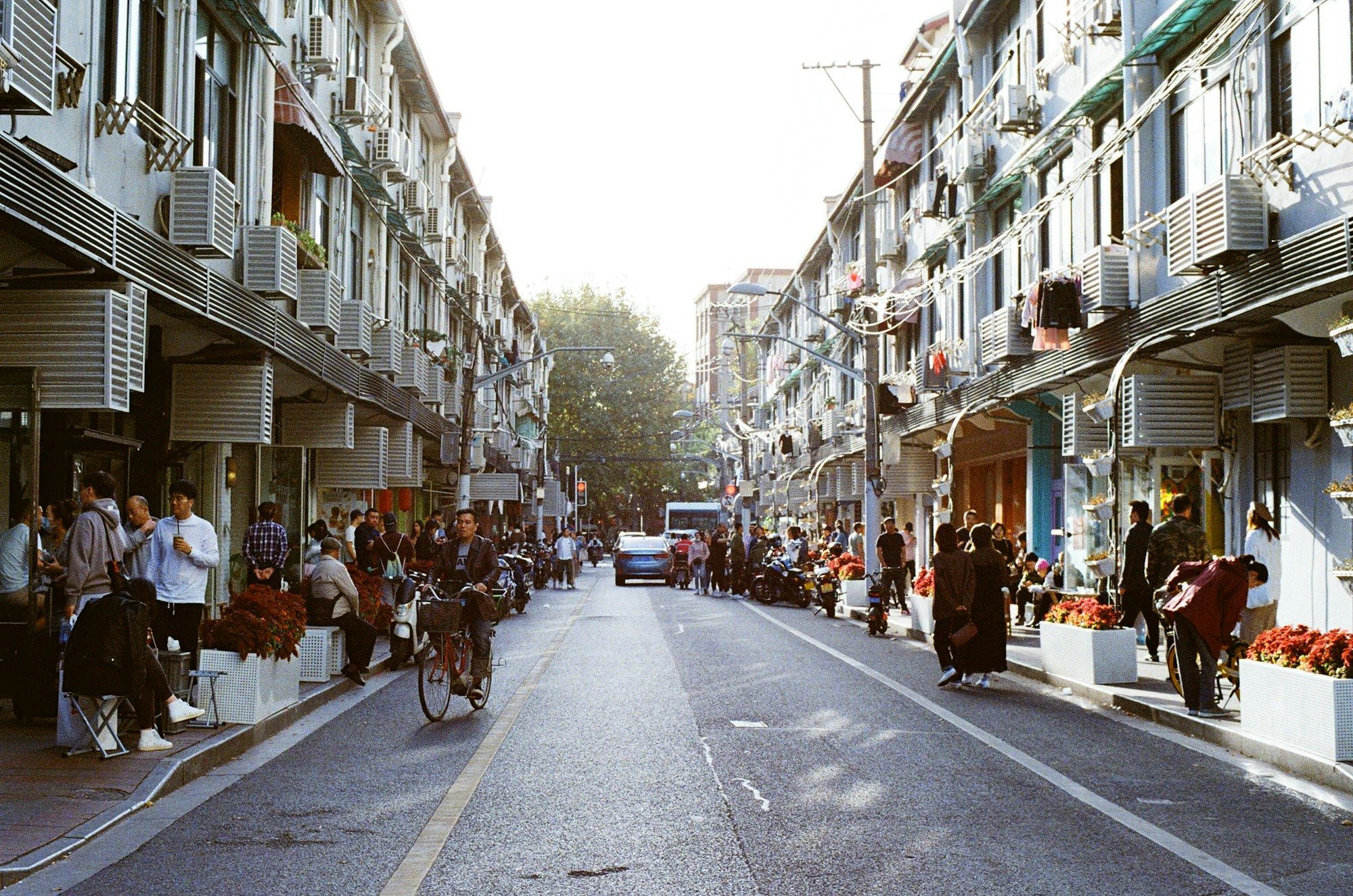 People moving through a Shanghai street