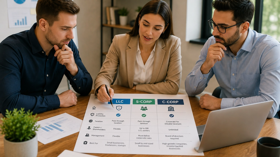 The Real Difference Between an LLC, S-Corp, and C-Corp